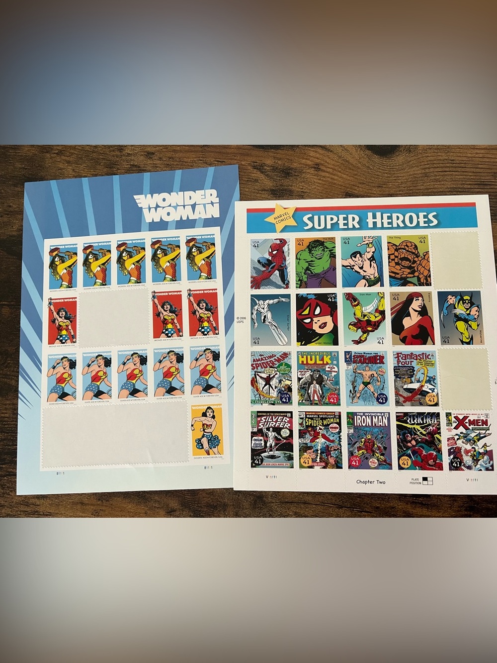 USPS Wonder Woman Forever stamps and Marvel Comics Superheroes stamps
